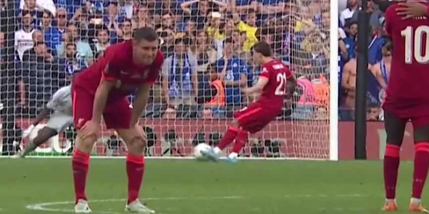 (Video) James Milner can’t bear to watch as Kostas Tsimikas scores the winning penalty for Liverpool in the FA Cup final