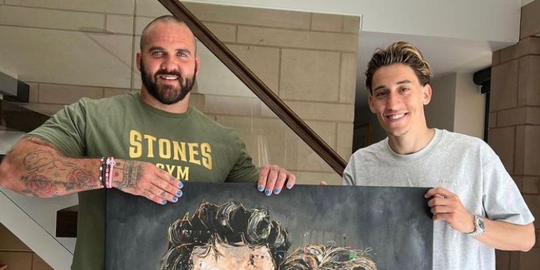 Artist presents brilliant artwork to Kostas Tsimikas after depicting him alongside Liverpool teammate in FA Cup victory