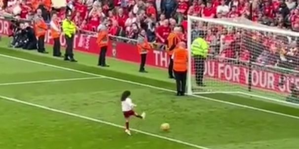 (Video) Mo Salah’s daughter recreates her Anfield goal after watching her dad collect two individual awards