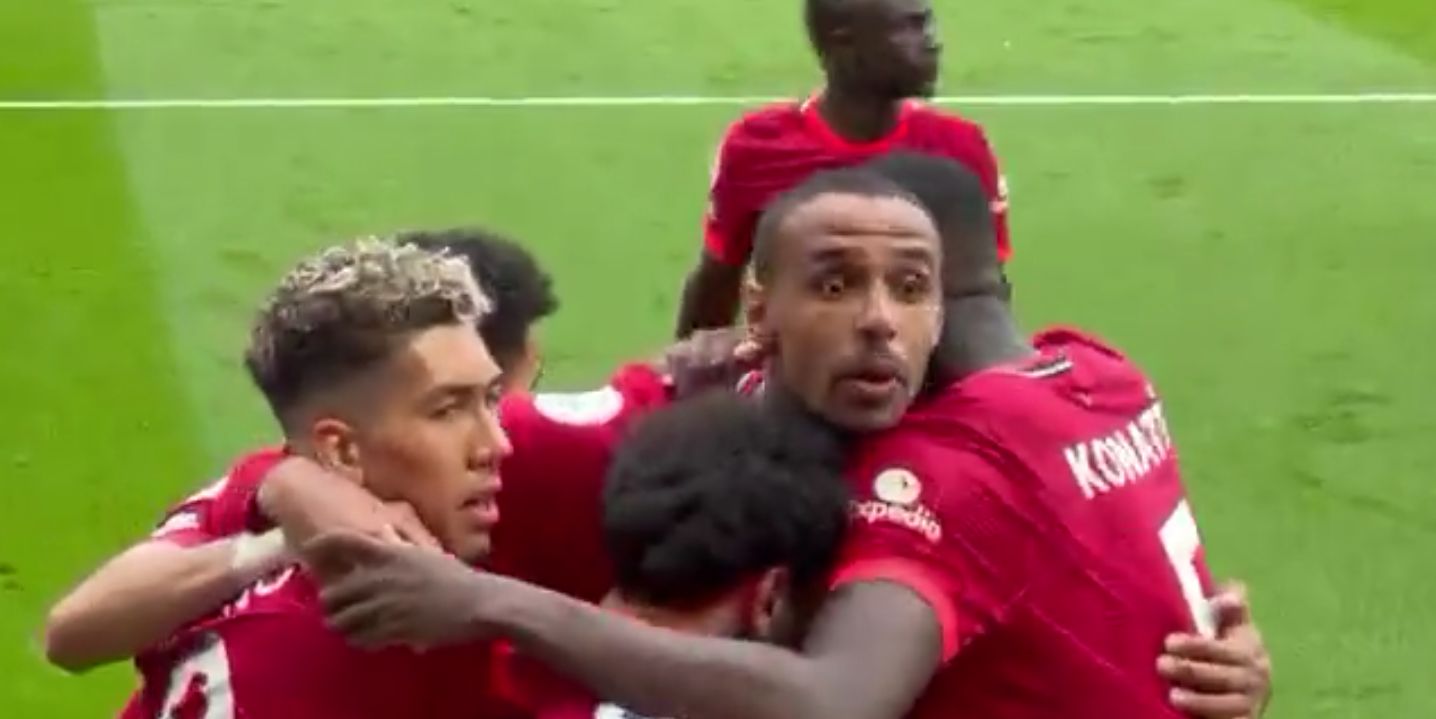 (Video) Joel Matip passionately shouts “What’s the score?” to Liverpool fans as he celebrates Mo Salah’s goal