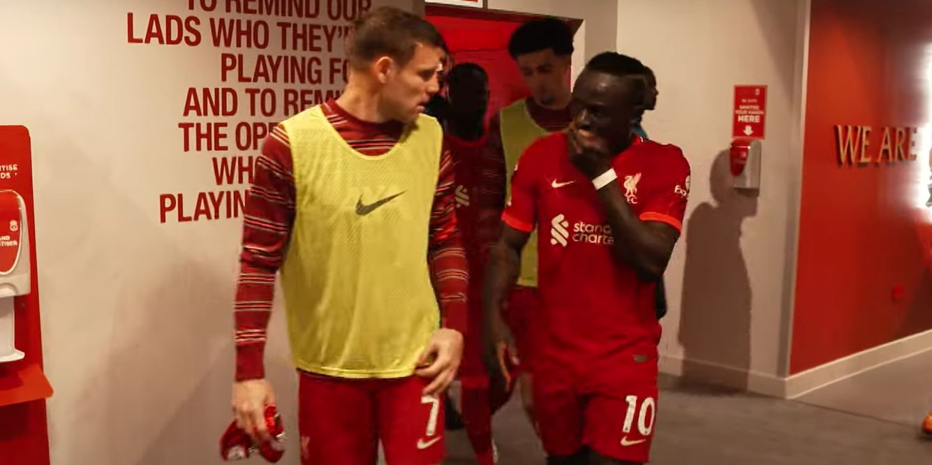 (Video) Sadio Mane asks James Milner for the Manchester City score before being told off by the vice captain