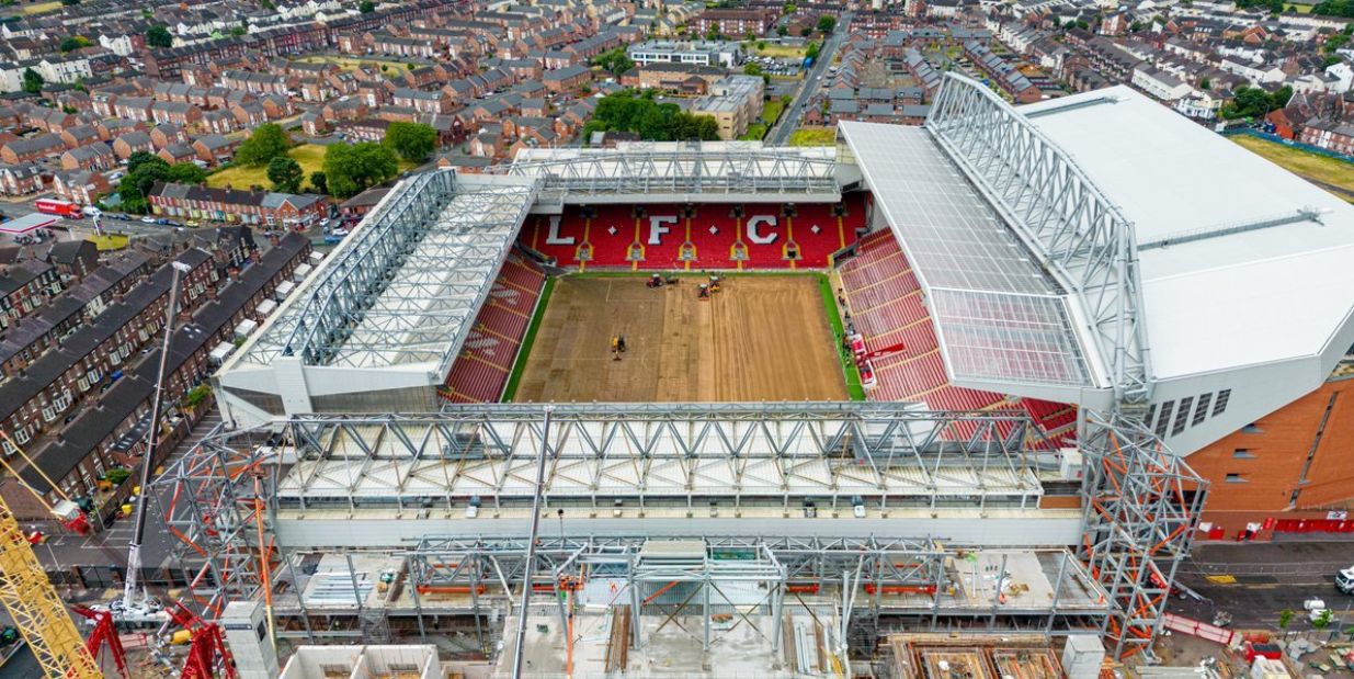 (Image) Anfield pitch being relayed as the countdown to the new season ticks ever closer