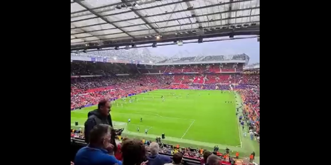 (Video) YNWA blasted out at Old Trafford ahead of England game in hilarious clip