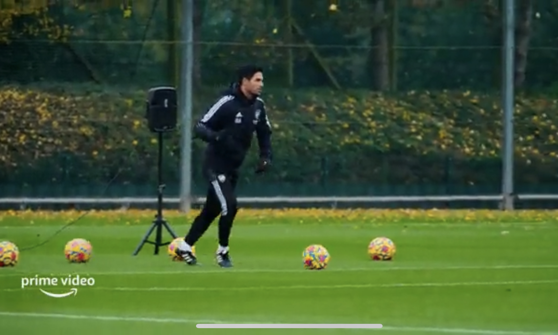 (Video) Watch Arteta blast out YNWA through speakers during Arsenal training to prepare for Anfield visit