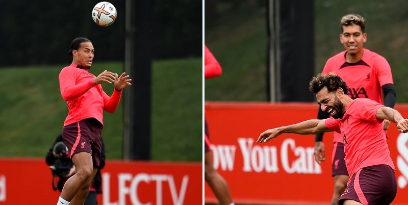 (Image) Virgil van Dijk and Bobby Firmino pictured in training as Liverpool are handed injury boost ahead of Manchester United clash