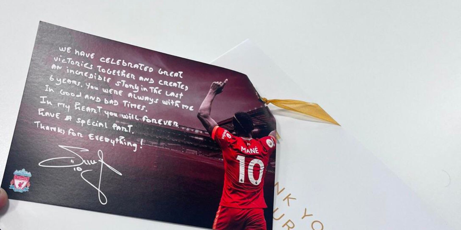(Image) ‘You were always with me’ – The gift that Sadio Mane sent to 150 members of Liverpool staff has been revealed online