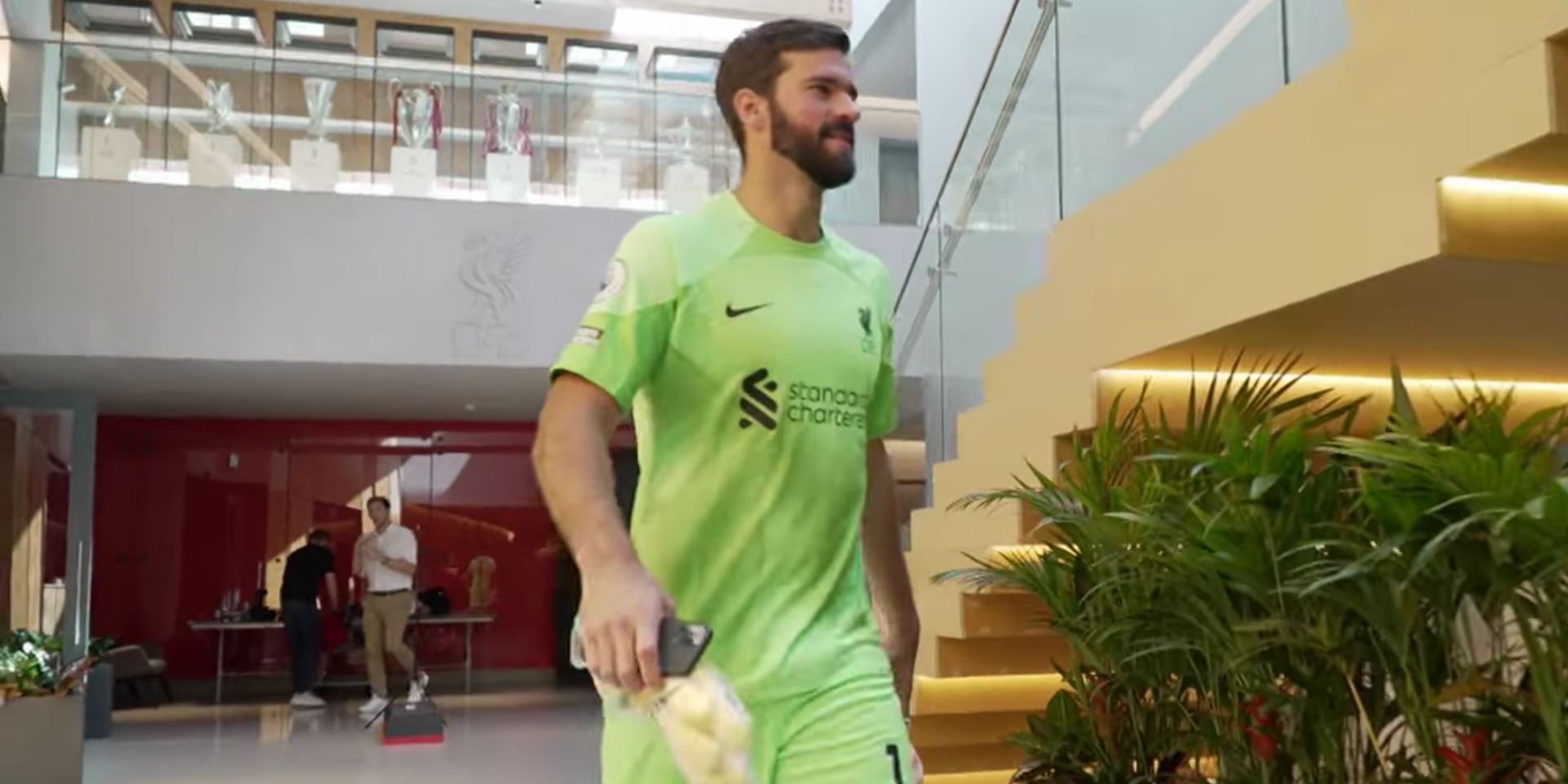 (Video) Alisson Becker turns heads as he struts into media day like a model