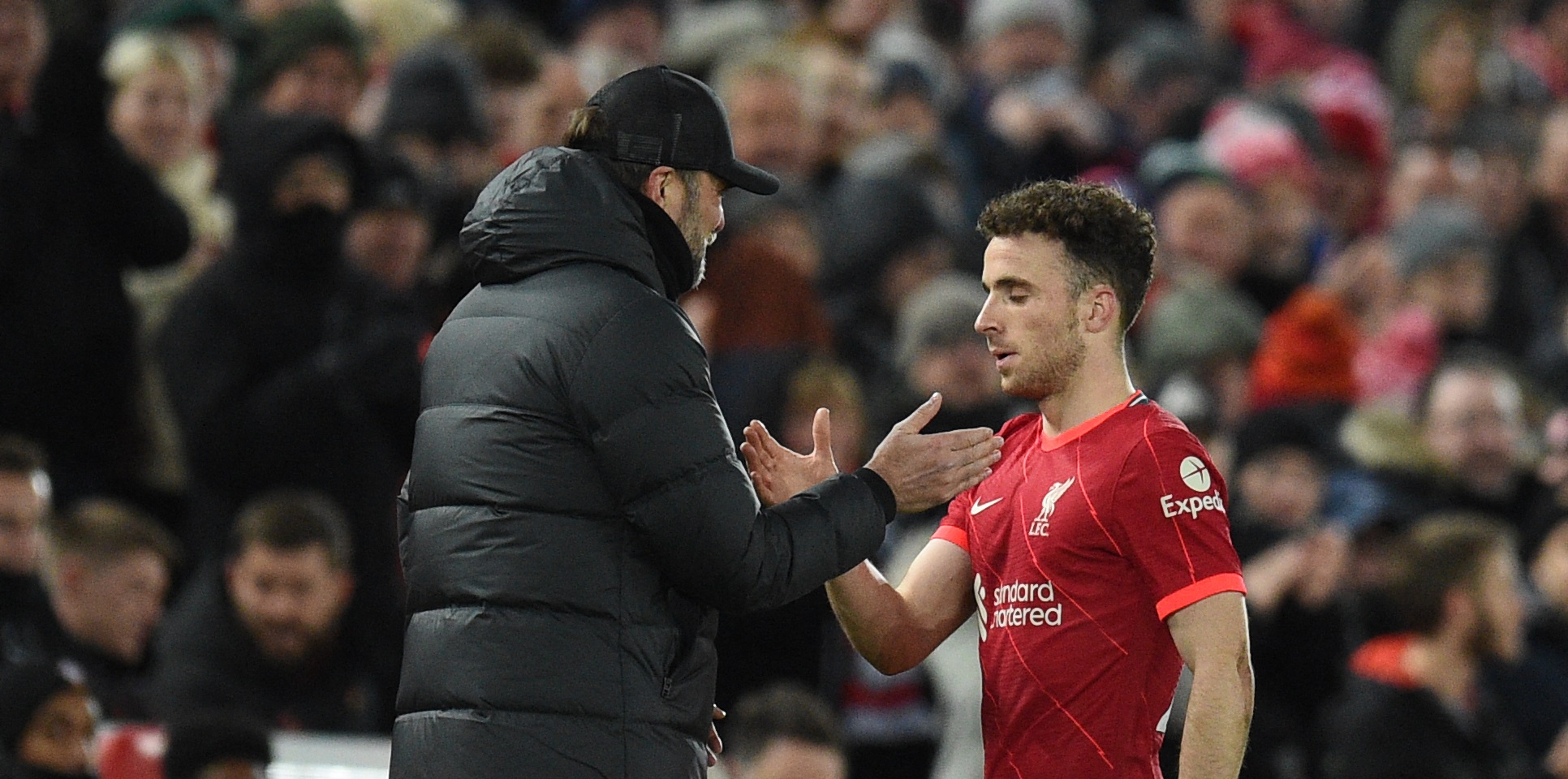 Jurgen Klopp says Liverpool will wait for Diogo Jota to return to fitness ‘like a good wife waits for her husband in prison’
