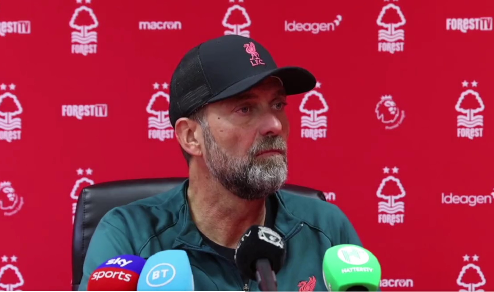 (Video) Klopp now says Liverpool player was taken to hospital before Nottingham Forest defeat