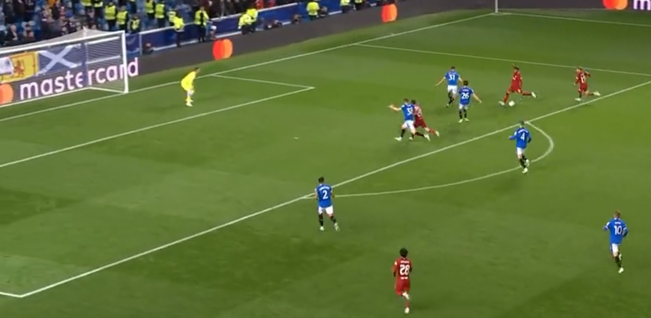 (Video) Mo Salah scores six-minute hat-trick to break record as Liverpool demolish Rangers in second-half