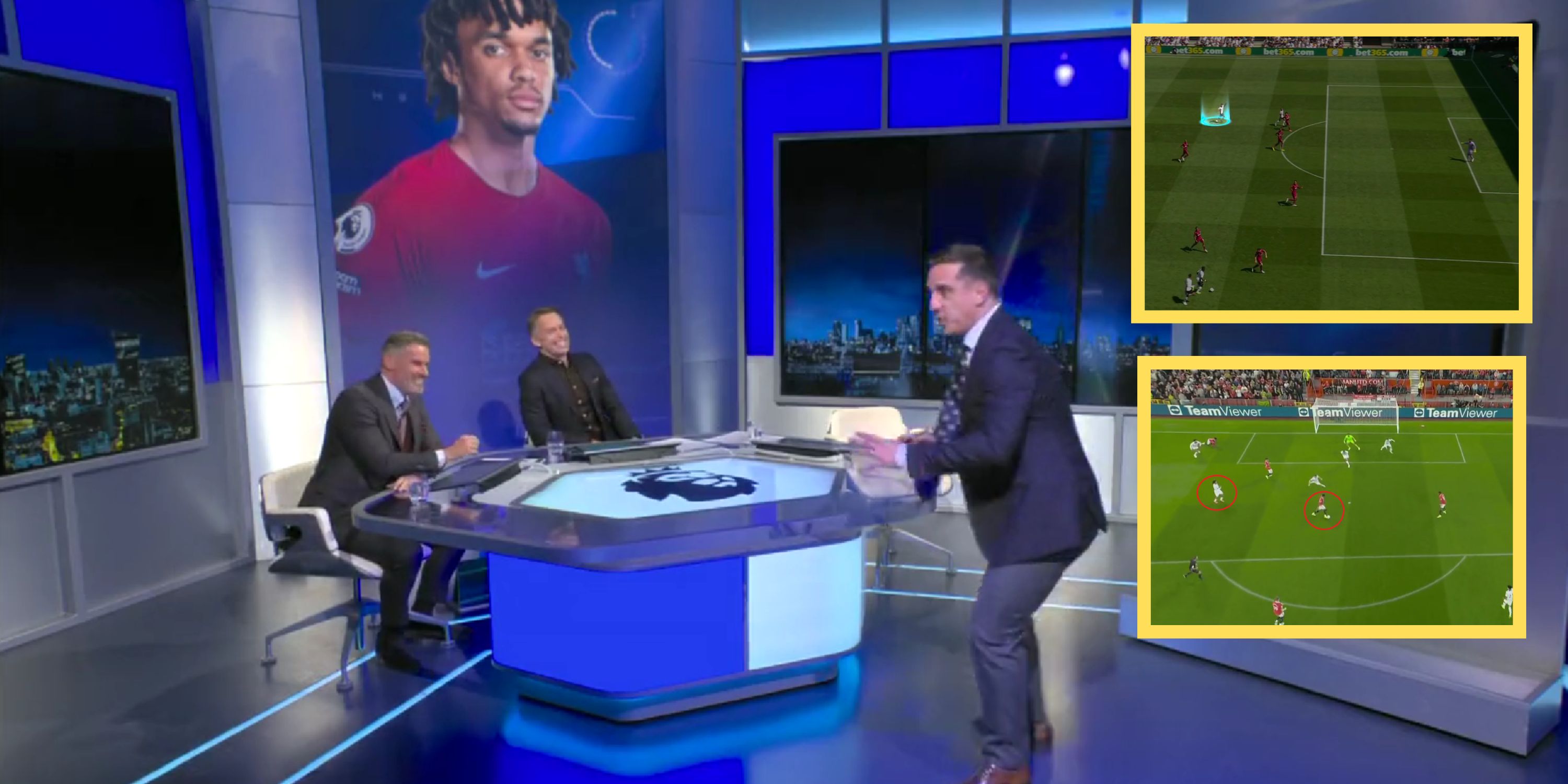 (Video) Neville points out two clear situations Trent’s defending cost Liverpool points