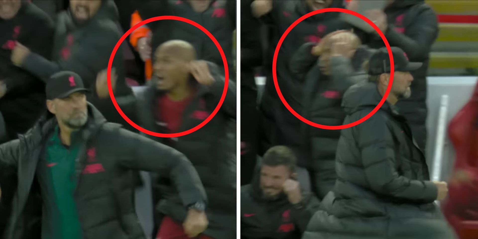 (Video) Fabinho’s hands-on-head reaction to Mo Salah’s winning goal against Man City