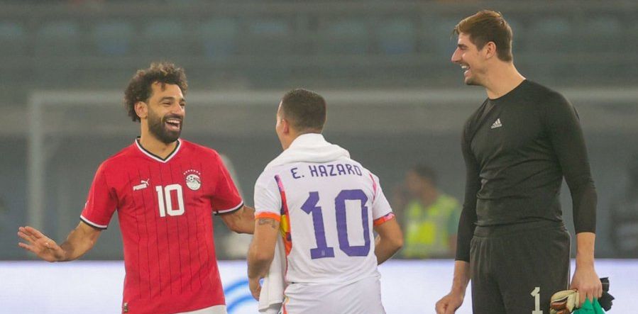 (Photo) Salah snapped with Courtois for first time since Champions League final