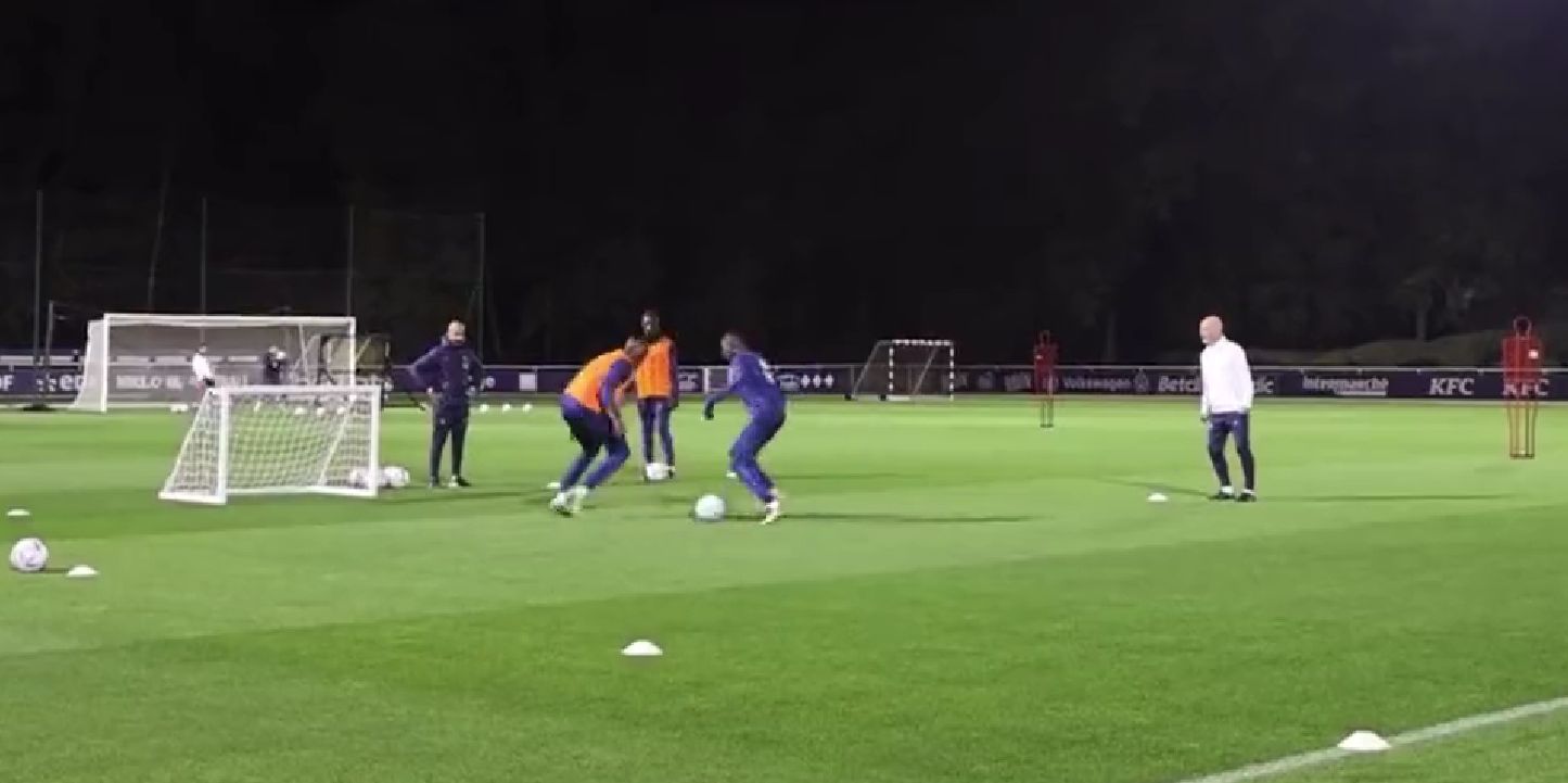 (Video) Watch Konate stop Dembele dead in training with superb defending