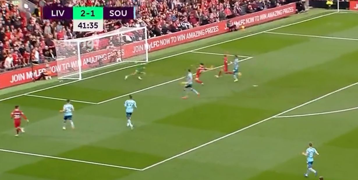 (Video) Nunez makes it 3-1 Liverpool with sliding finish before half-time