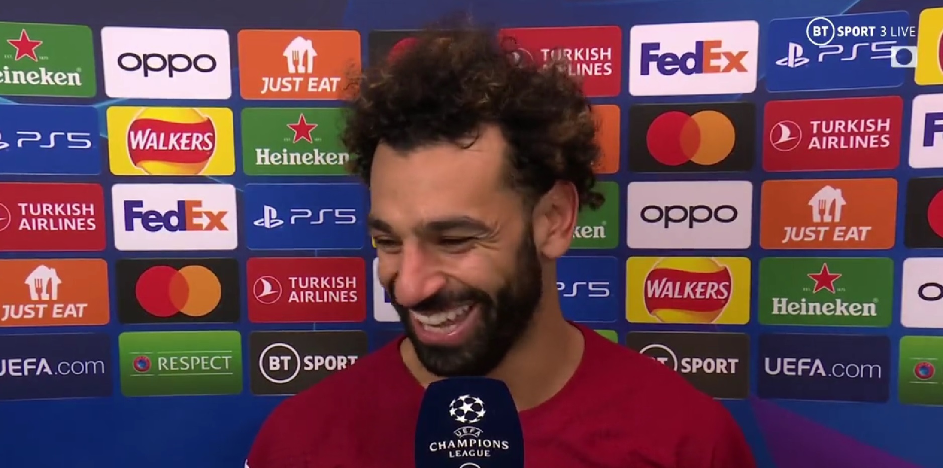 (Video) Mo Salah laughs in relief after journalist’s post-match confirmation
