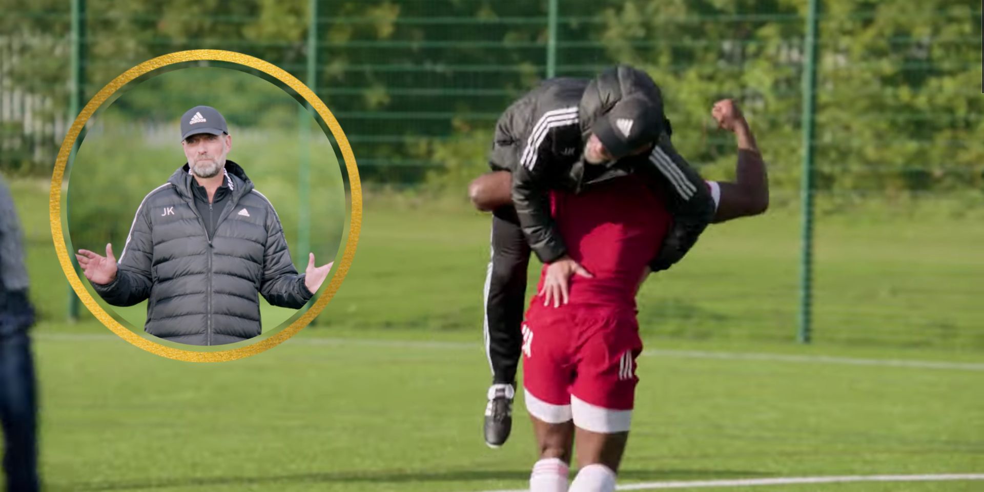 (Video) Rugby player lifts Klopp off his feet during hilarious coaching session