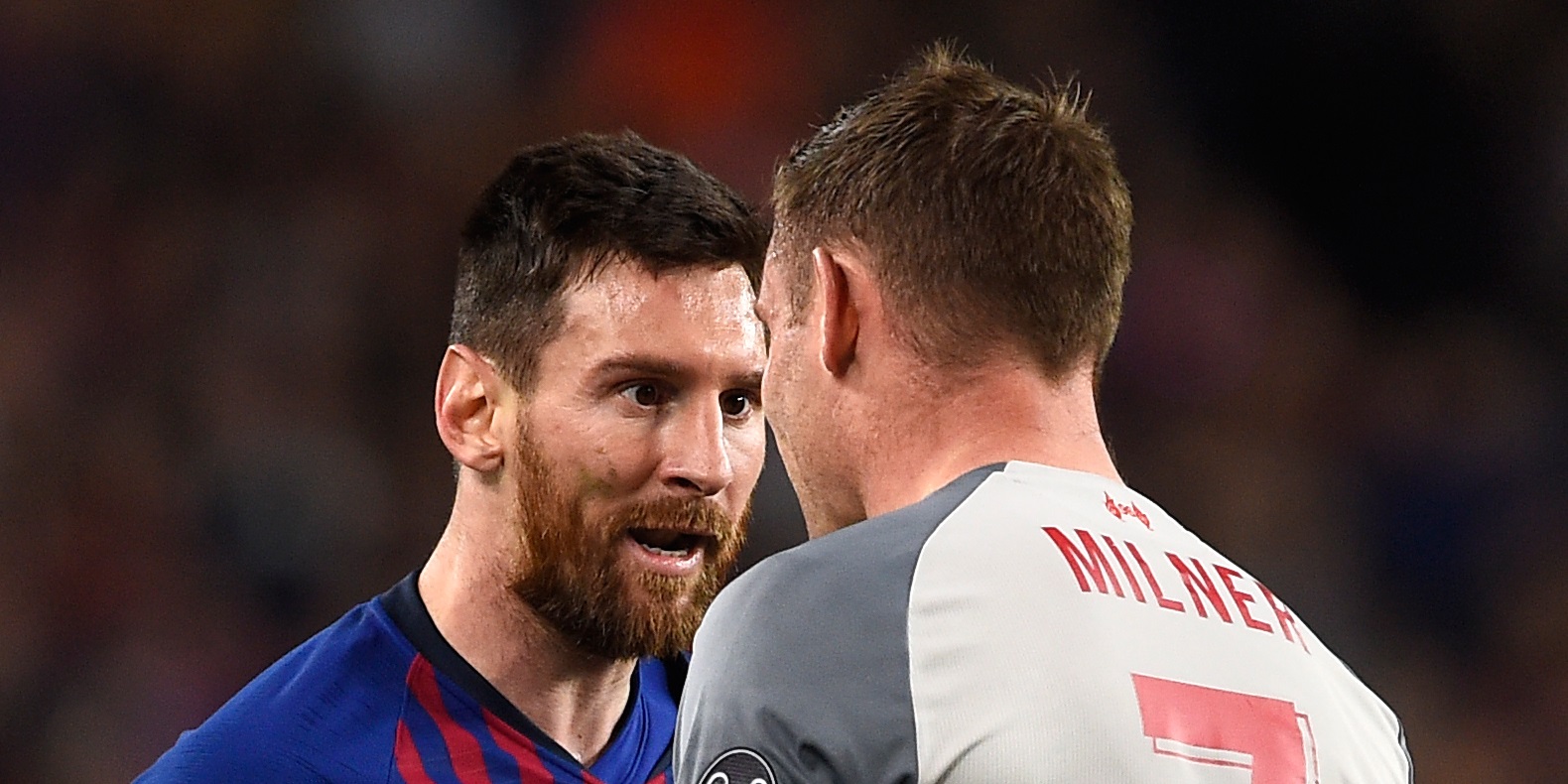 One-word insult Messi shouted at Milner after getting clattered at Camp Nou recalled online