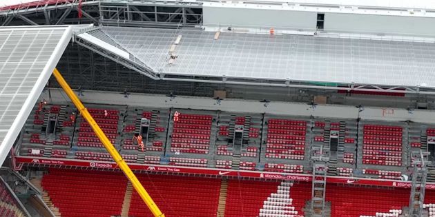 Upper tier of Anfield Road End torn down ahead of demolition