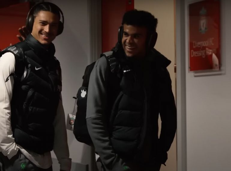 (Video) Nunez and Diaz in stitches laughing as they dance in Anfield tunnel