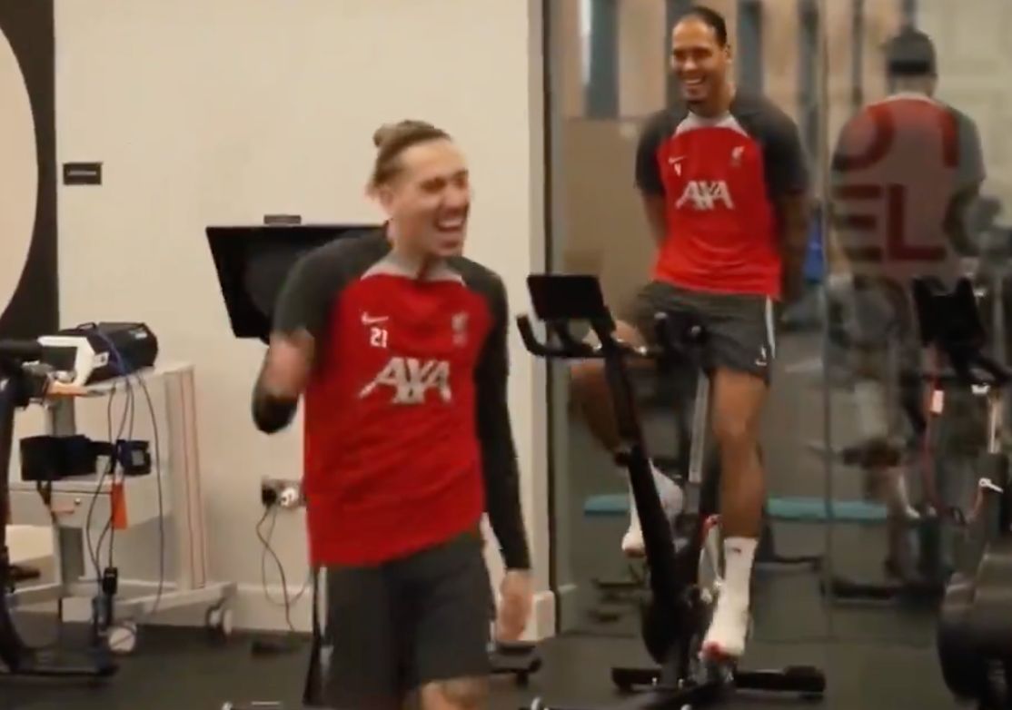 (Video) Liverpool fans will be in stitches after seeing Kostas Tsimikas’ antics in the gym
