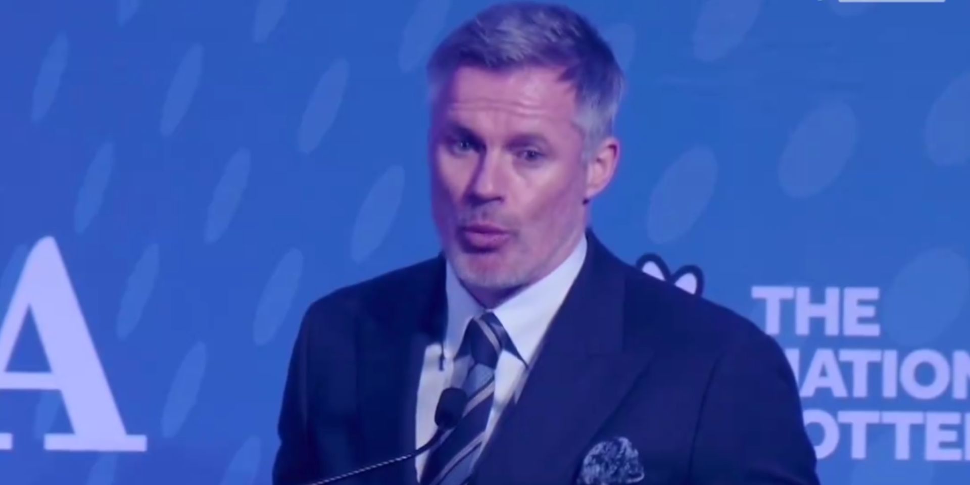 (Video) Carragher delivers brutal Neville put-down during award acceptance speech