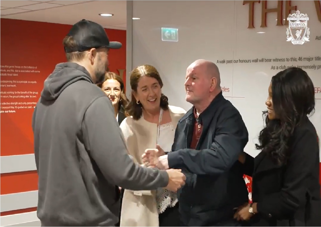 (Video) Jurgen Klopp meets Sean Cox and his family at Anfield in poignant reunion