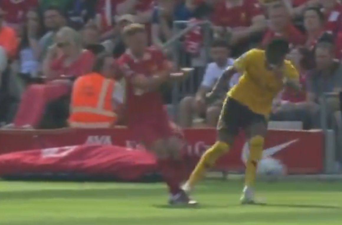 (Video) Semedo sent off for truly dreadful studs-up tackle on Mac Allister