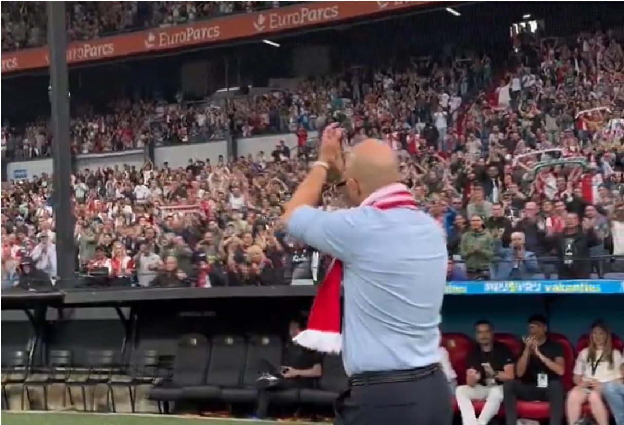 (Video) Feyenoord fans gave Arne Slot a very fitting send-off after his final match at De Kuip