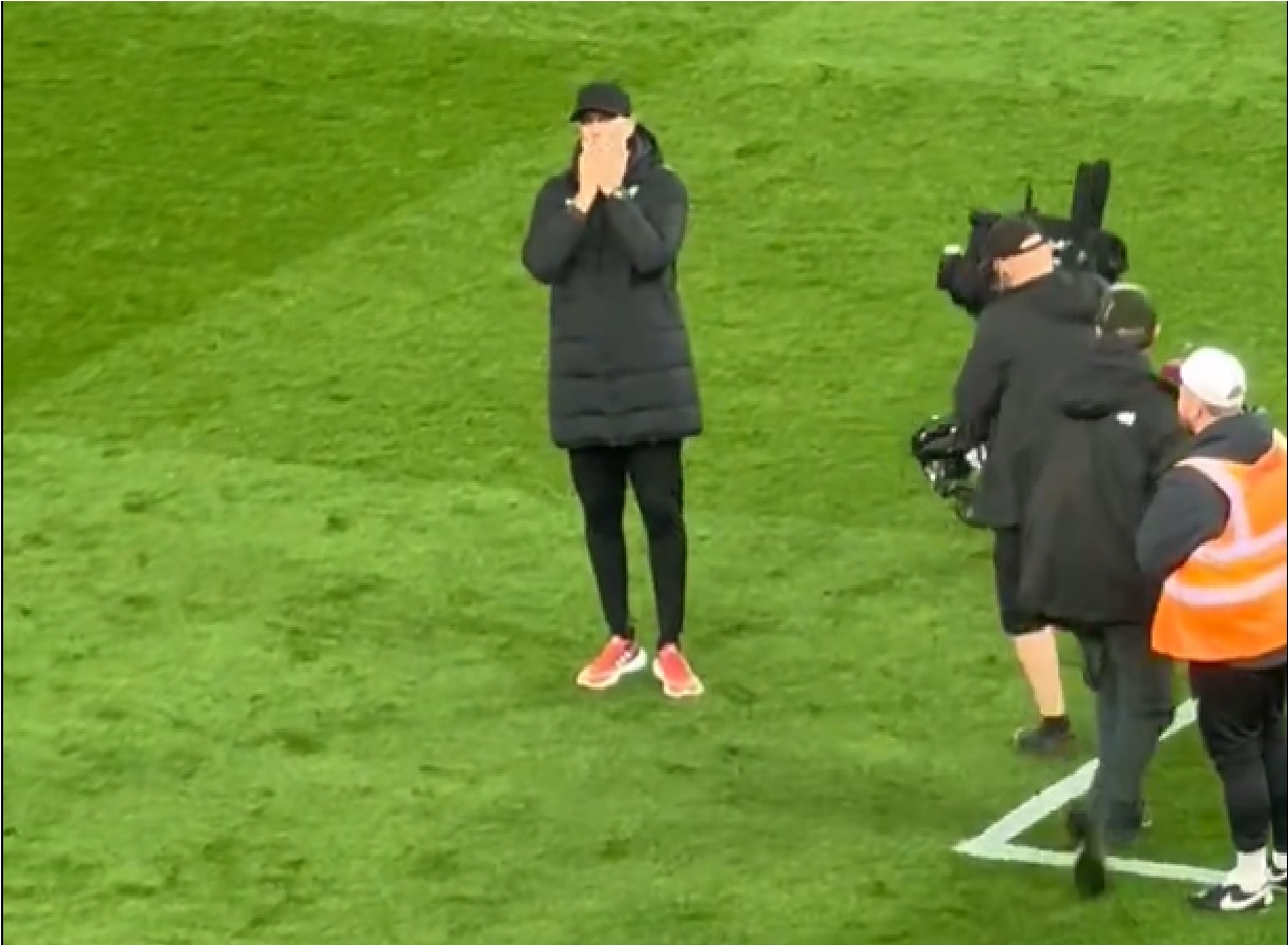(Video) Klopp soaking up away end chant in his name will tug at Liverpool fans’ heartstrings