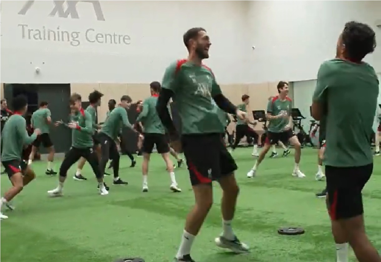 (Video) Liverpool players put through new training exercise which they seemed to thoroughly enjoy