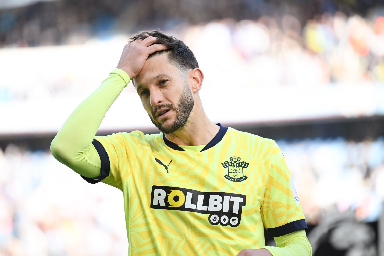 Adam Lallana in action for Southampton against Manchester City