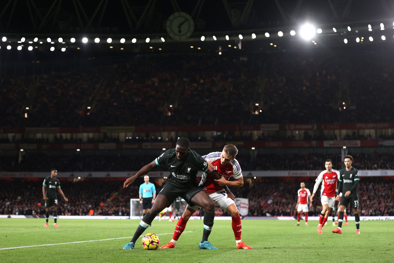 Ibou Konate in action against Arsenal