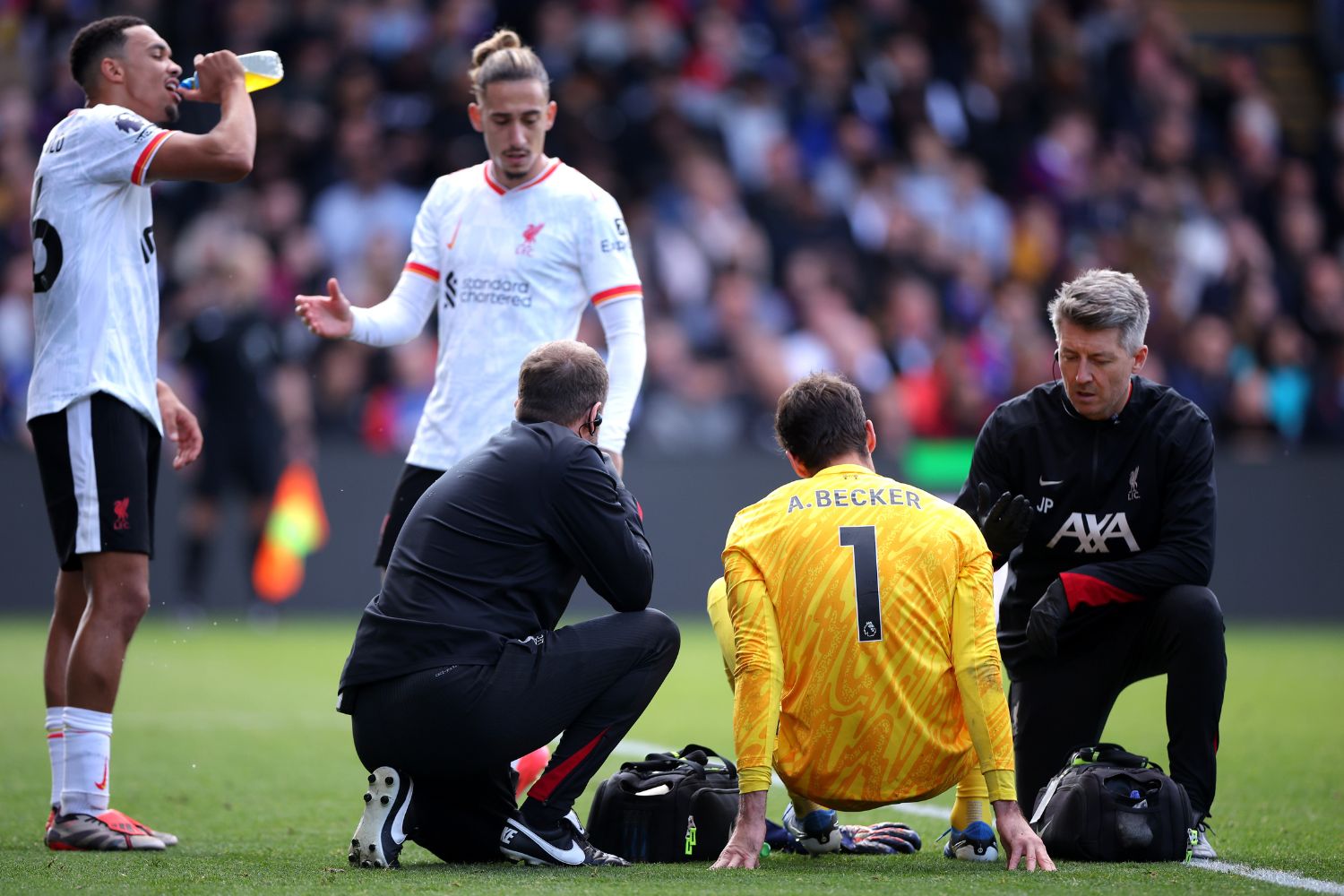 Aliison is one of Liverpool's injured players for the match with Arsenal