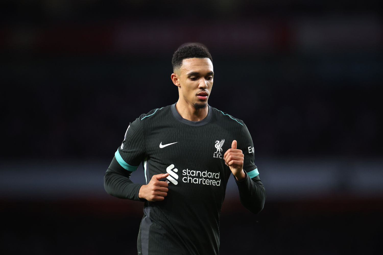 Trent Alexander-Arnold in action against Arsenal