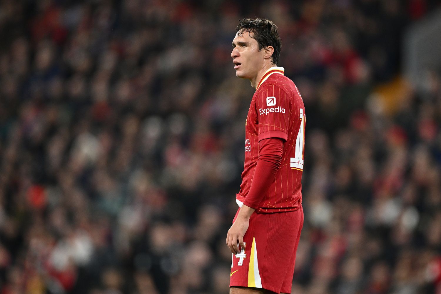 Federico Chiesa in action for Liverpool against West Ham