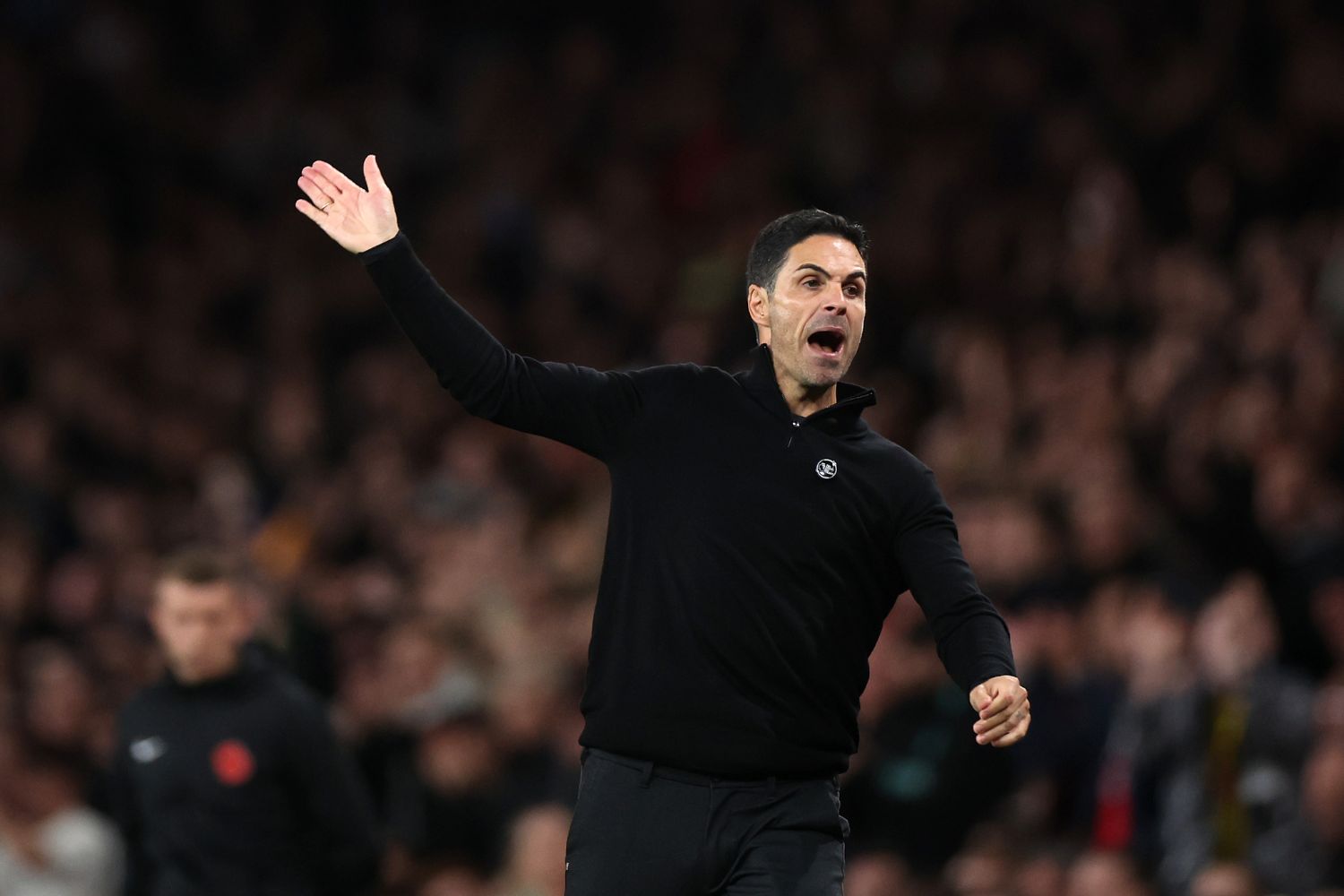 Mikel Arteta during Arsenal's match with Liverpool