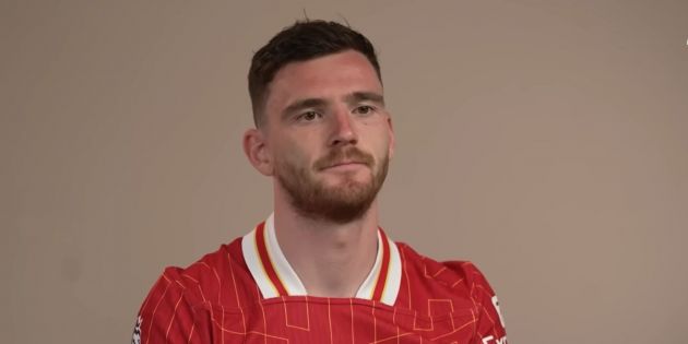 Andy Robertson speaking with the Premier League