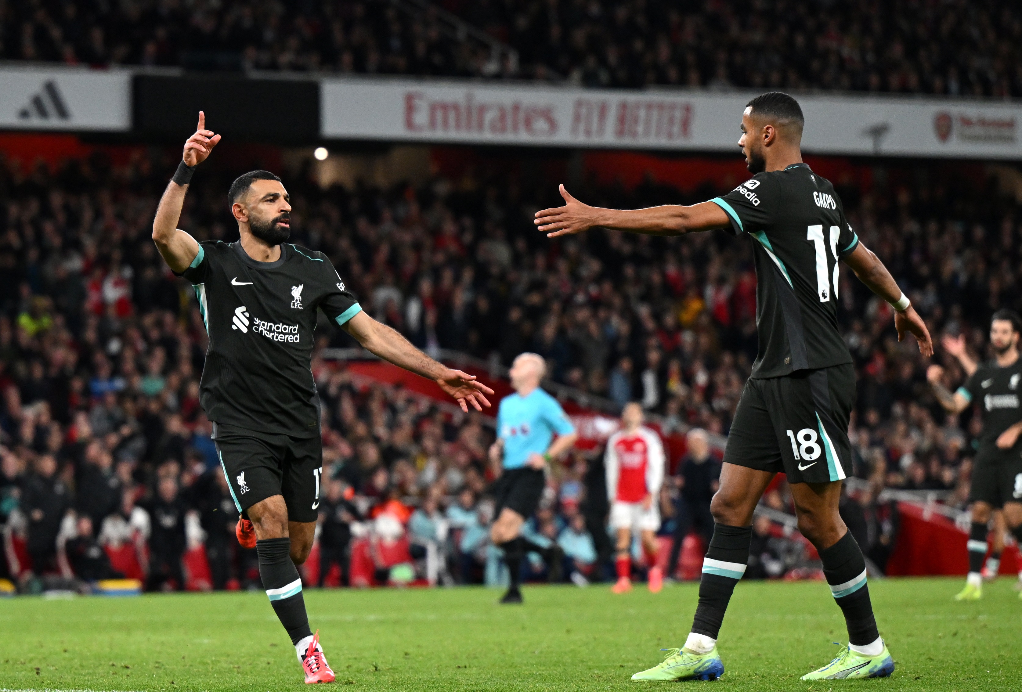 Mo Salah scored the equalising goal at the Emirates Stadium.