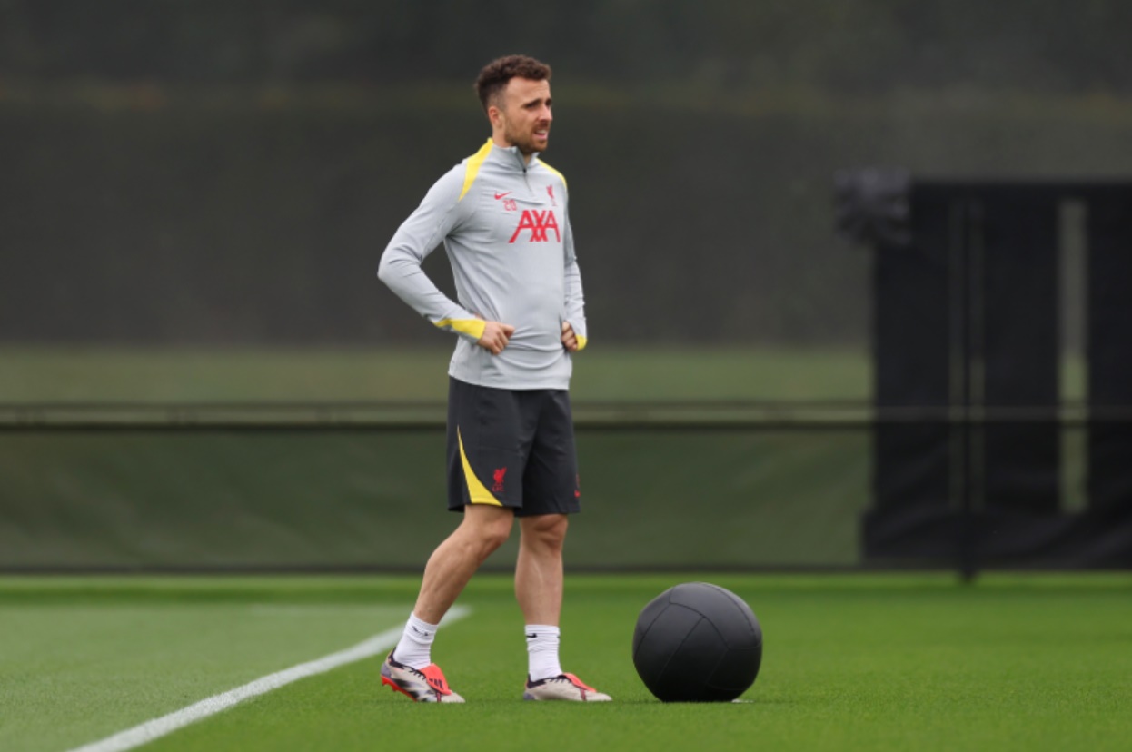 Liverpool are awaiting the results of a scan on Diogo Jota's rib injury