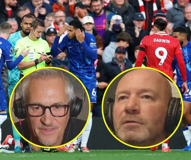 Lineker and Shearer disagreed on a penalty decision between Liverpool and Chelsea