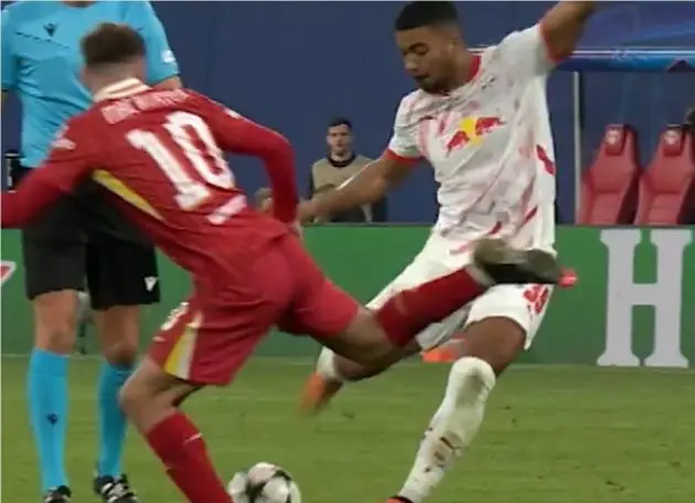 Mac Allister took a football in the groin during Liverpool's win over RB Leipzig