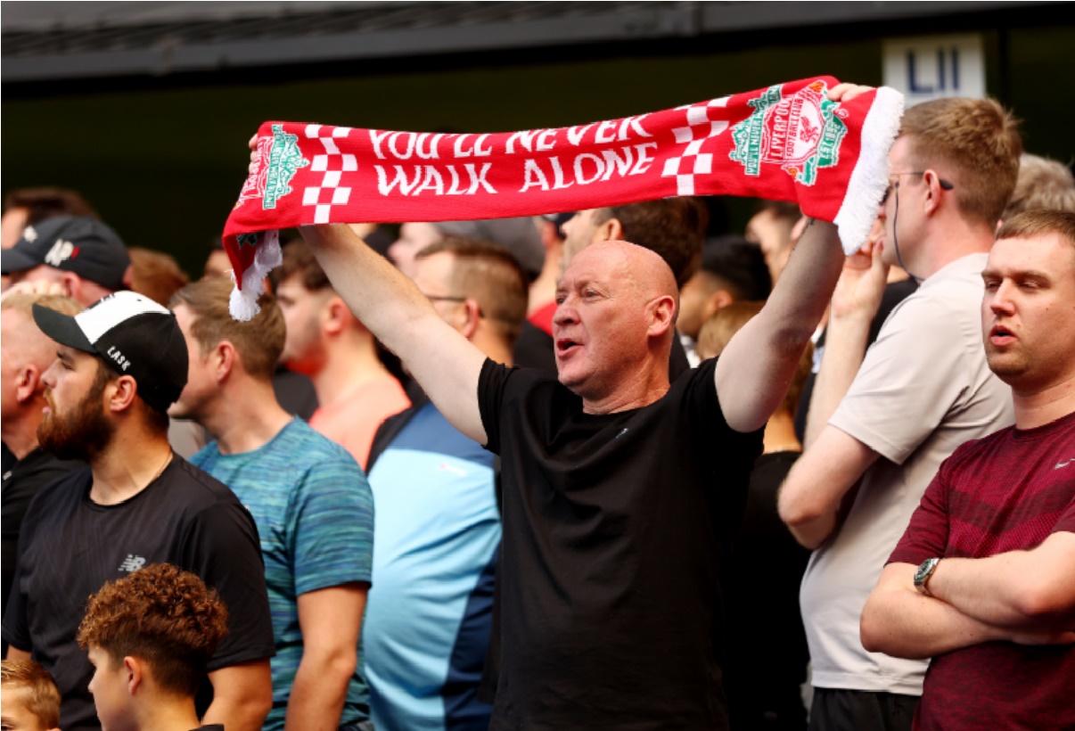 You'll Never Walk Alone is sung primarily by Liverpool fans, but also by supporters of other clubs