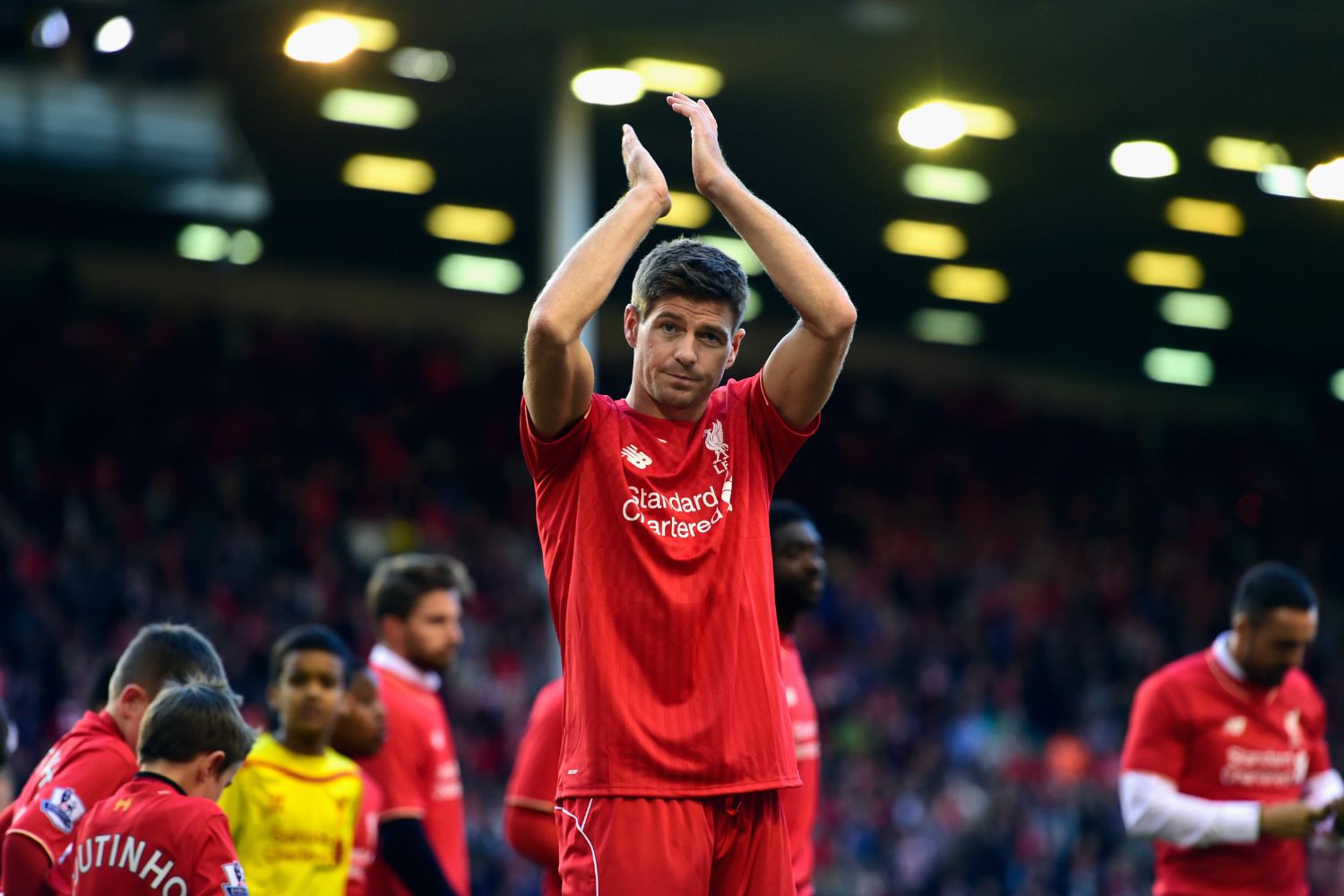 Steven Gerrard after his final Liverpool game at Anfield