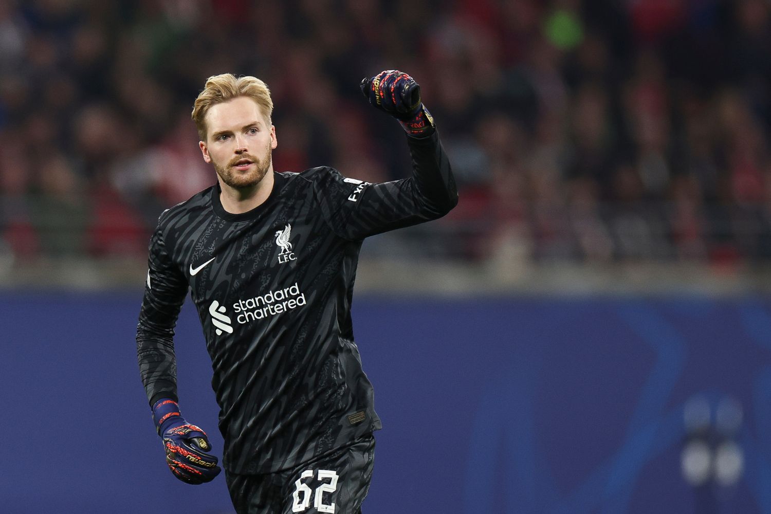 Caoimhin Kelleher celebrates for Liverpool