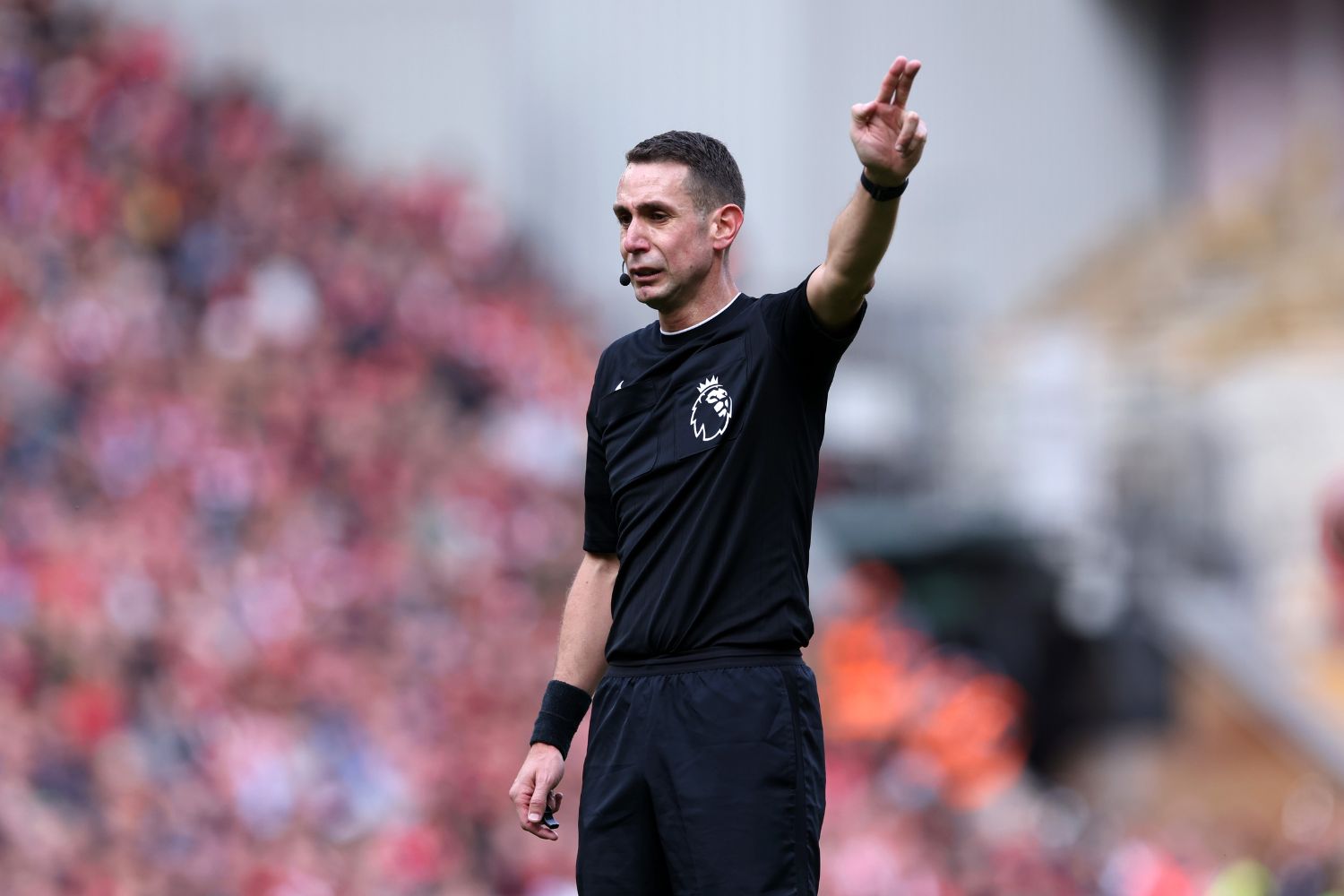 David Coote refereeing Liverpool at Anfield