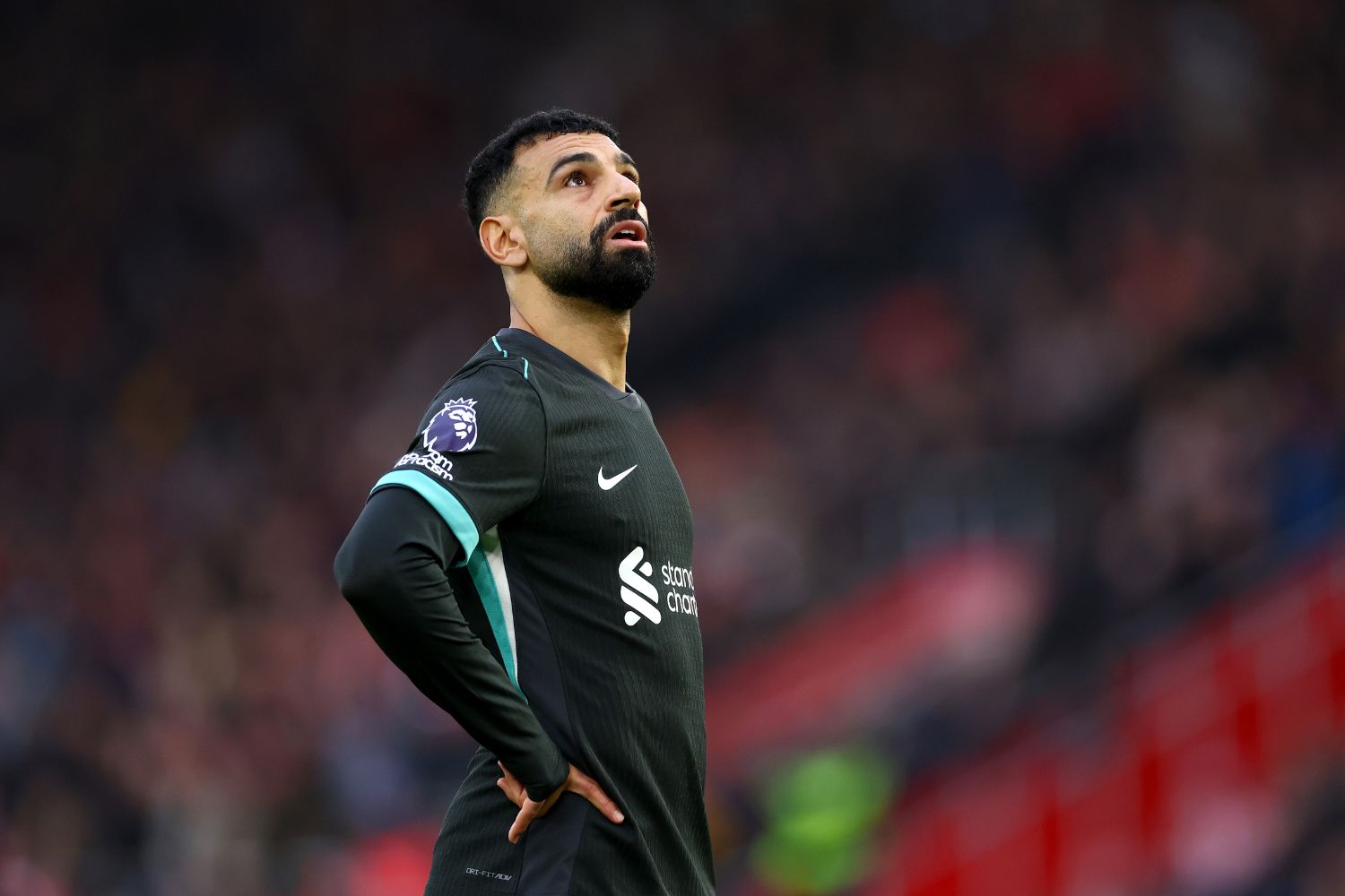 Mo Salah looks on during Liverpool's win over Southampton