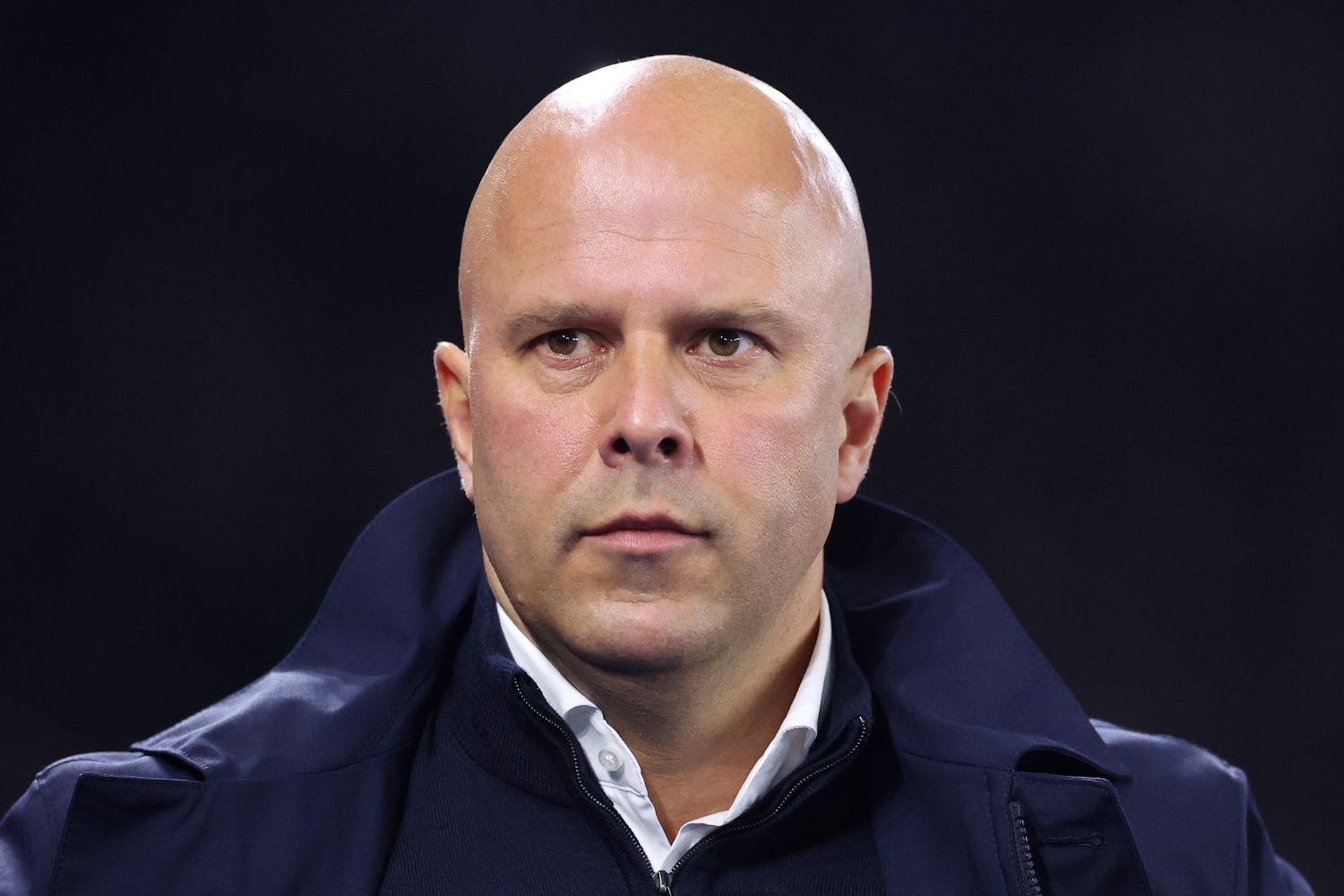 Arne Slot watches Liverpool against Brighton