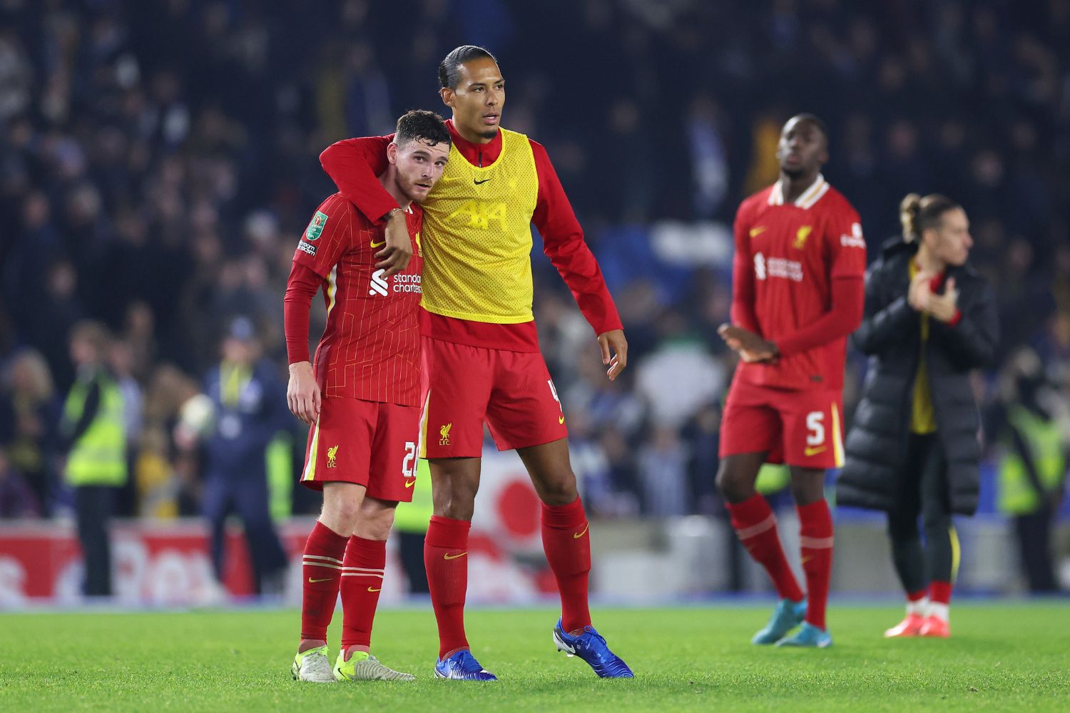 Andy Robertson and Virgil van Dijk after Brighton