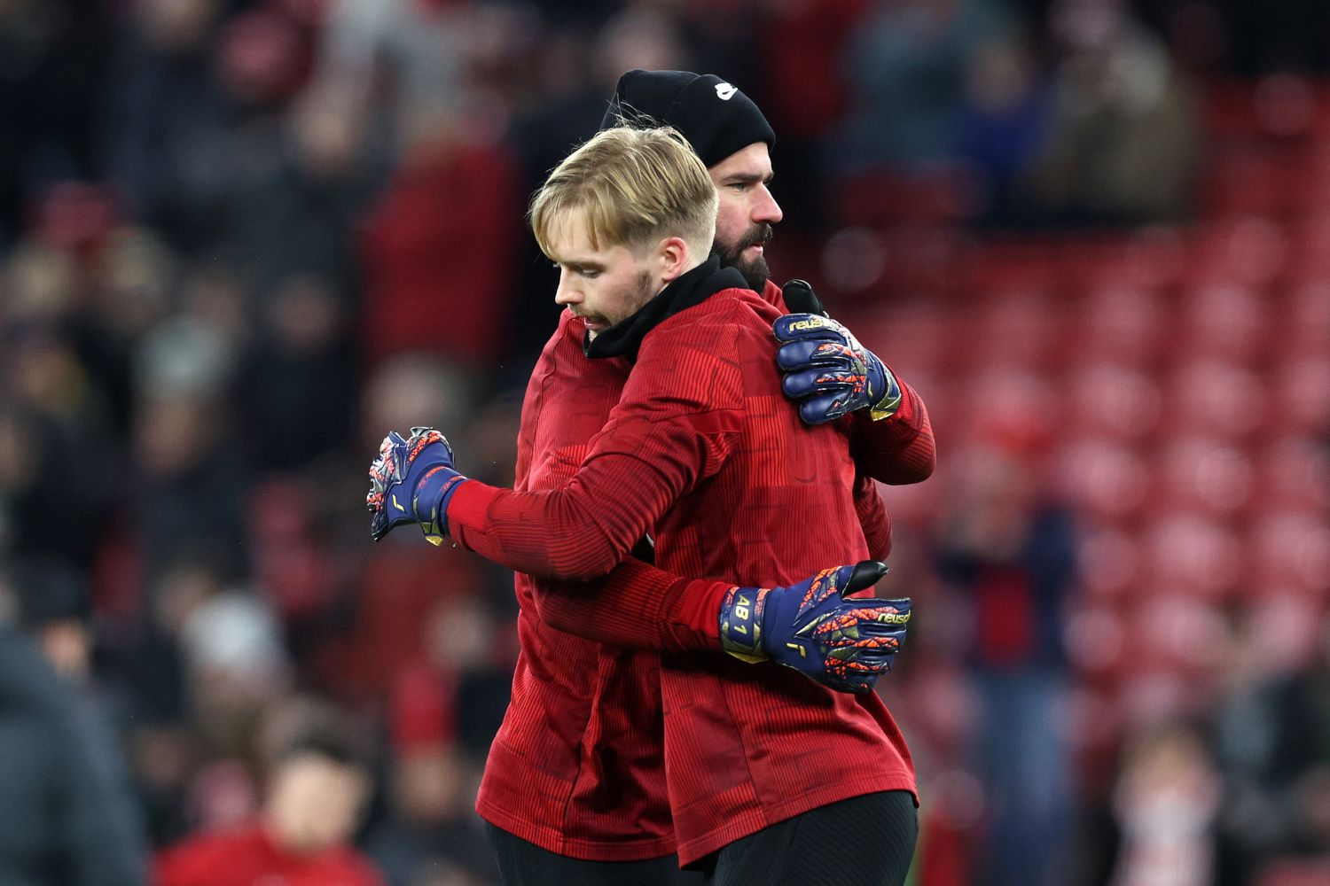 Caoimhin Kelleher and Alisson Becker